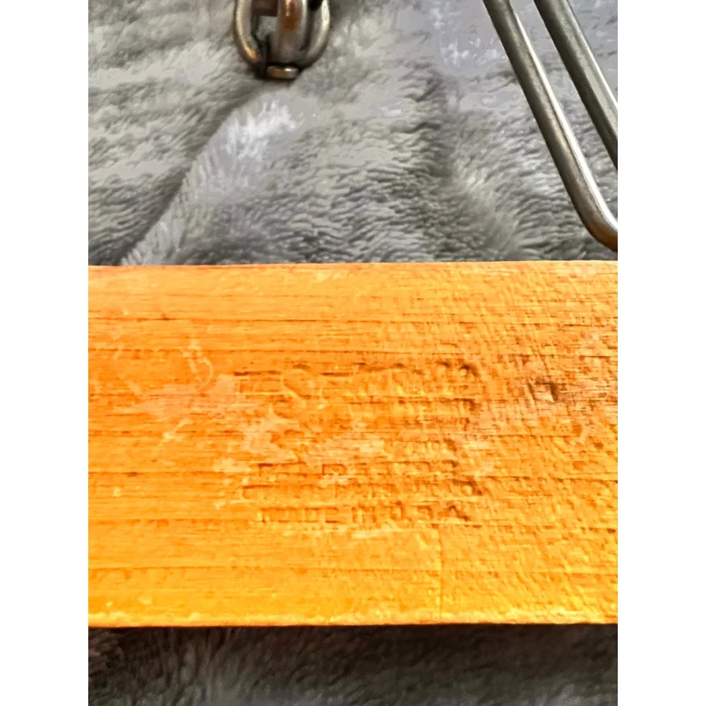 Setwell Vintage Wooden Pants Hangers Brown/Green Set of 4 - Picture 6 of 9